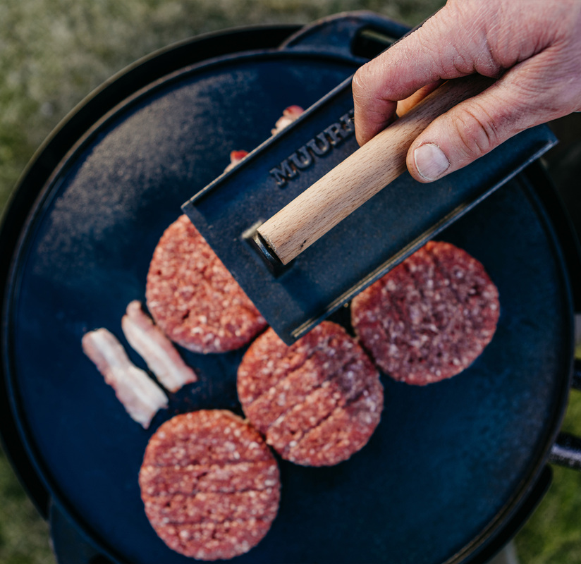 Grillpress rektangulär Gjutjärn