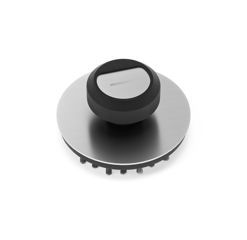 Grill- och stekhällsborste, rund Rostfritt/ask