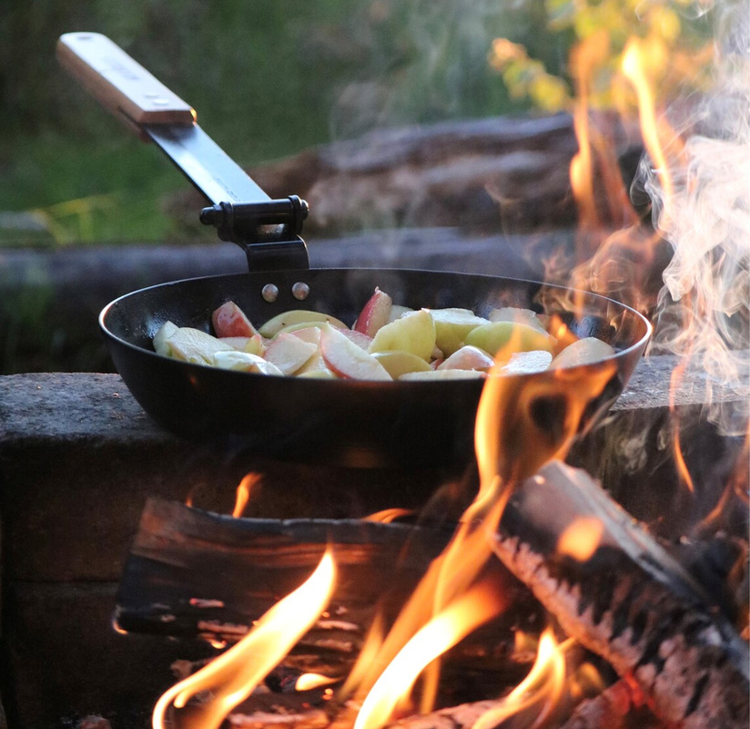 Jägarstekpanna, hopfällbar Kolstål 42 cm