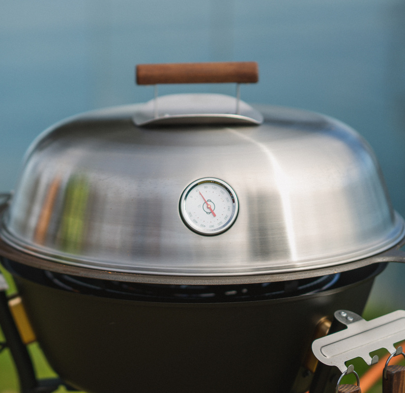 Lock med termometer Rostfritt 48 cm