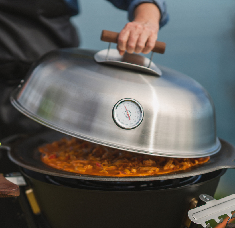 Lock med termometer Rostfritt 48 cm