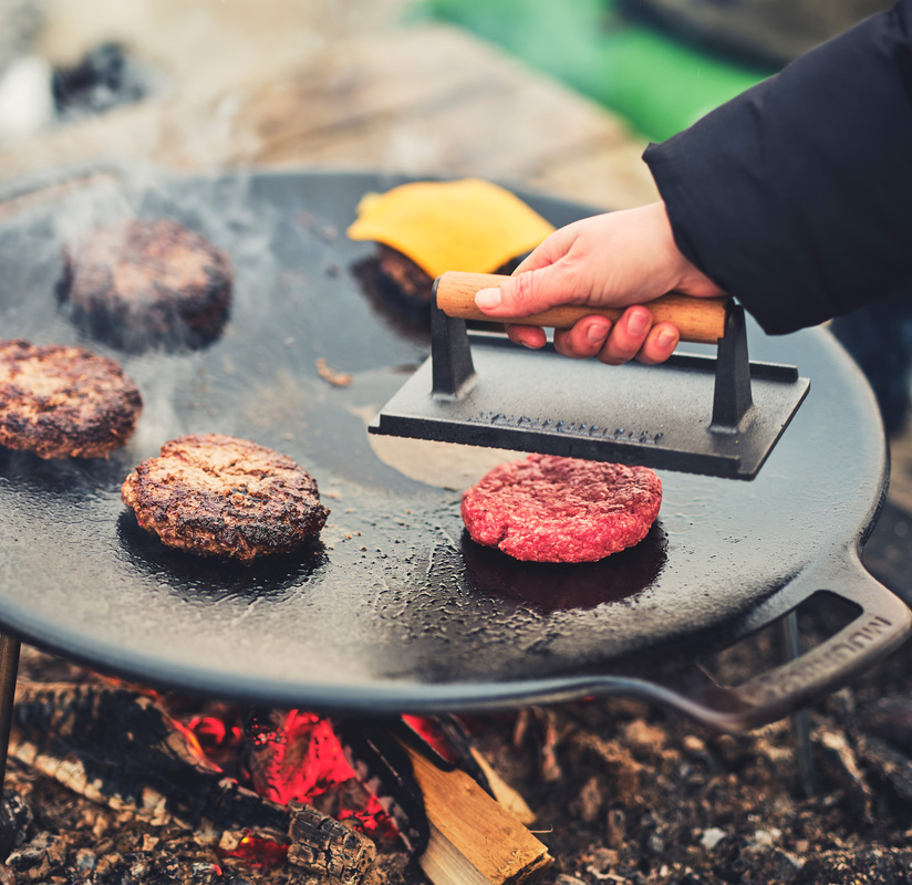 Grillpress rektangulär Gjutjärn